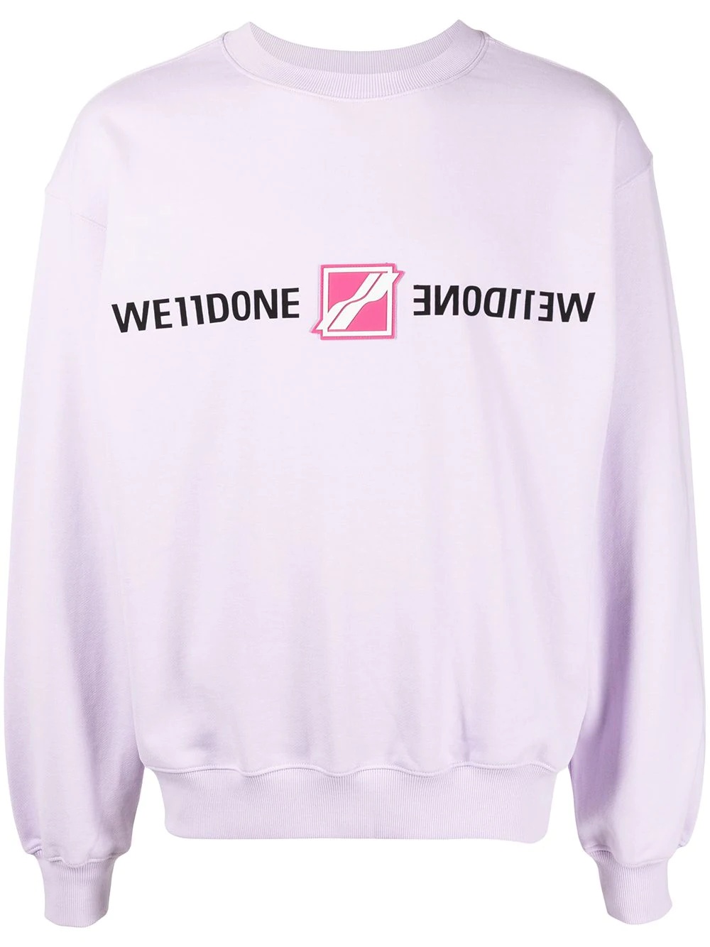 mirrored logo cotton sweatshirt - 1