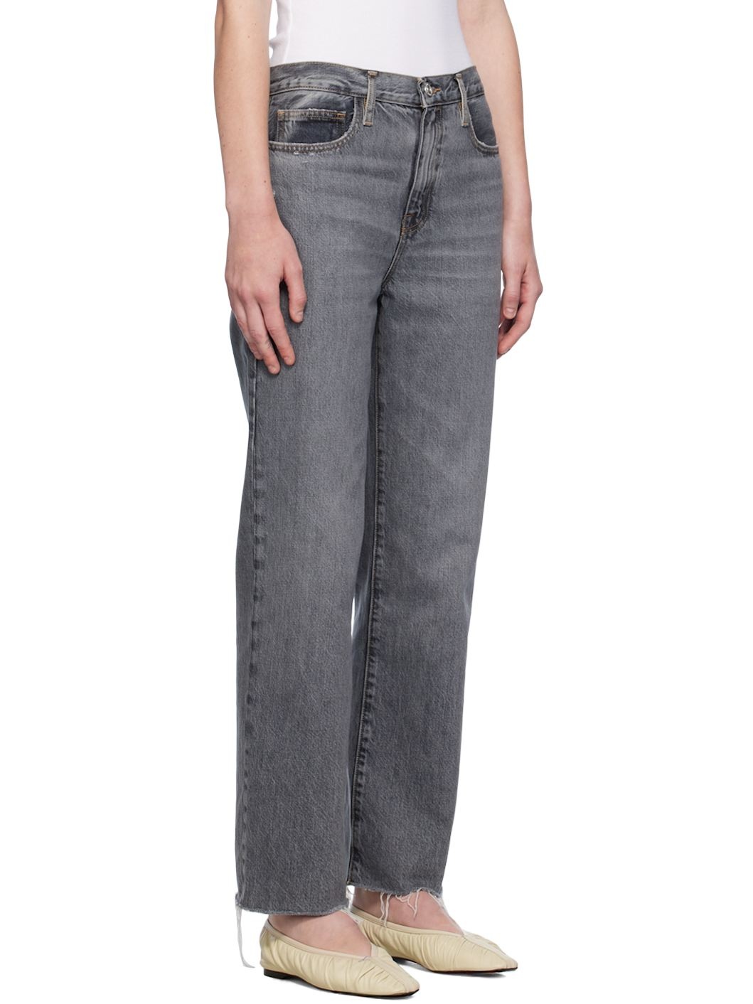 Gray 'Le Jane Ankle Raw Fray' Jeans - 2