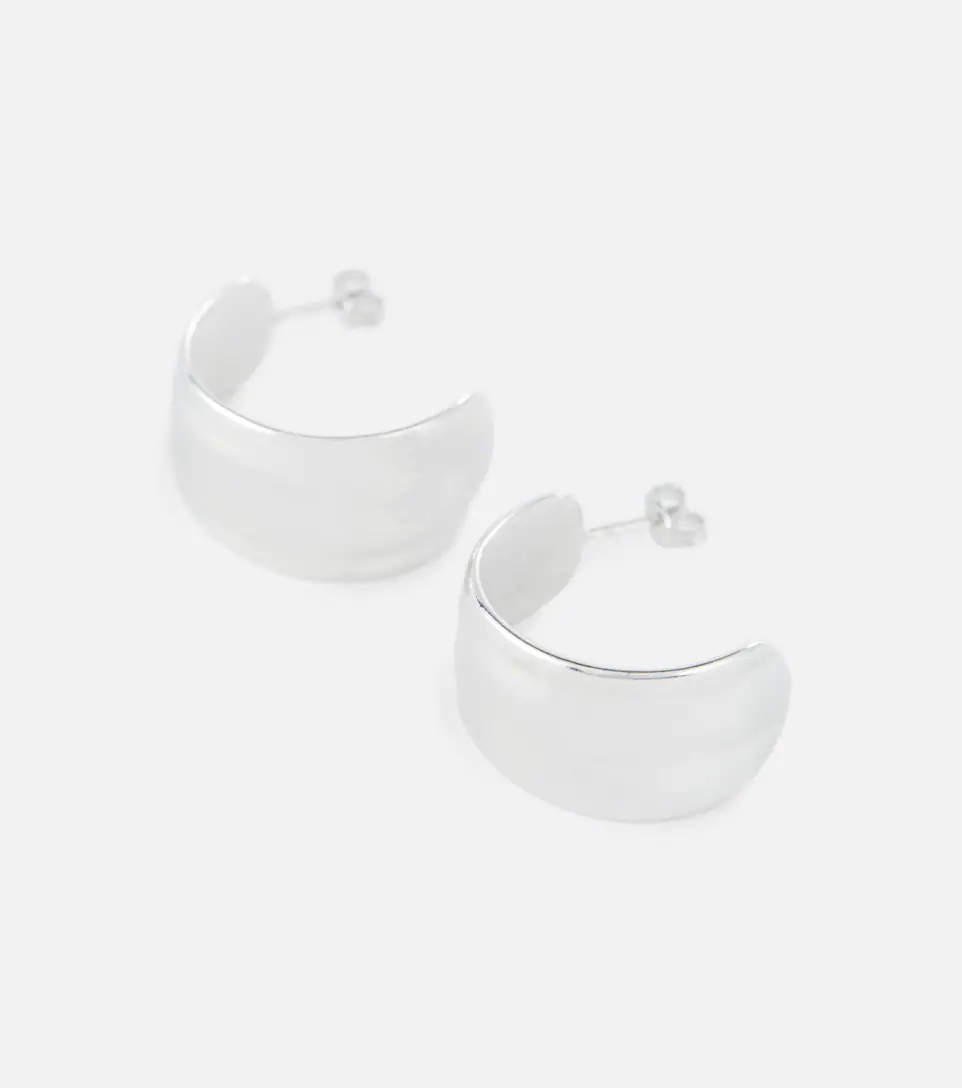 Sterling silver demi-hoop earrings - 4