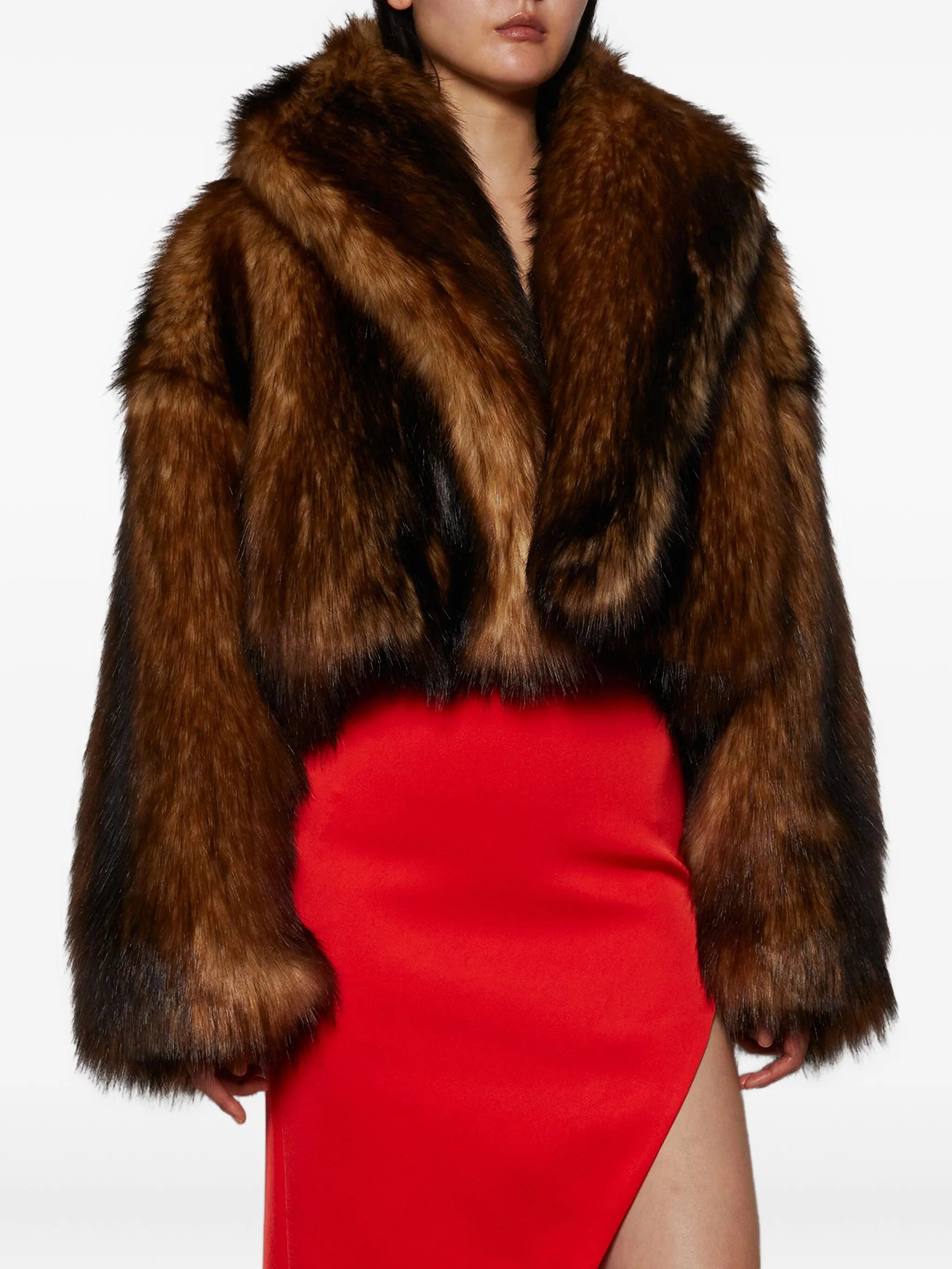 David Koma FAUX-FUR OVERSIZED JACKET - 2