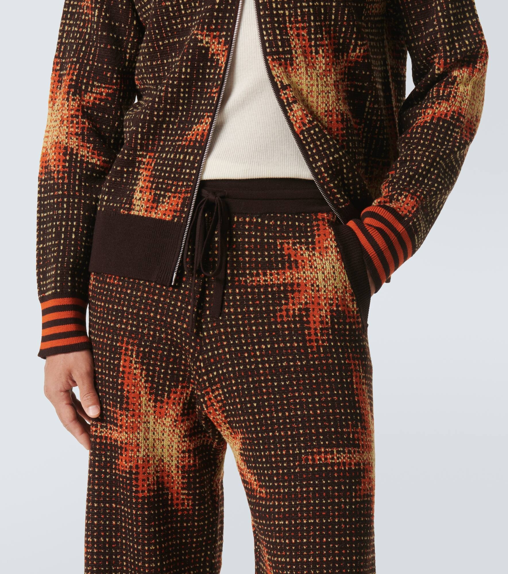 Printed wool-blend sweatpants - 5