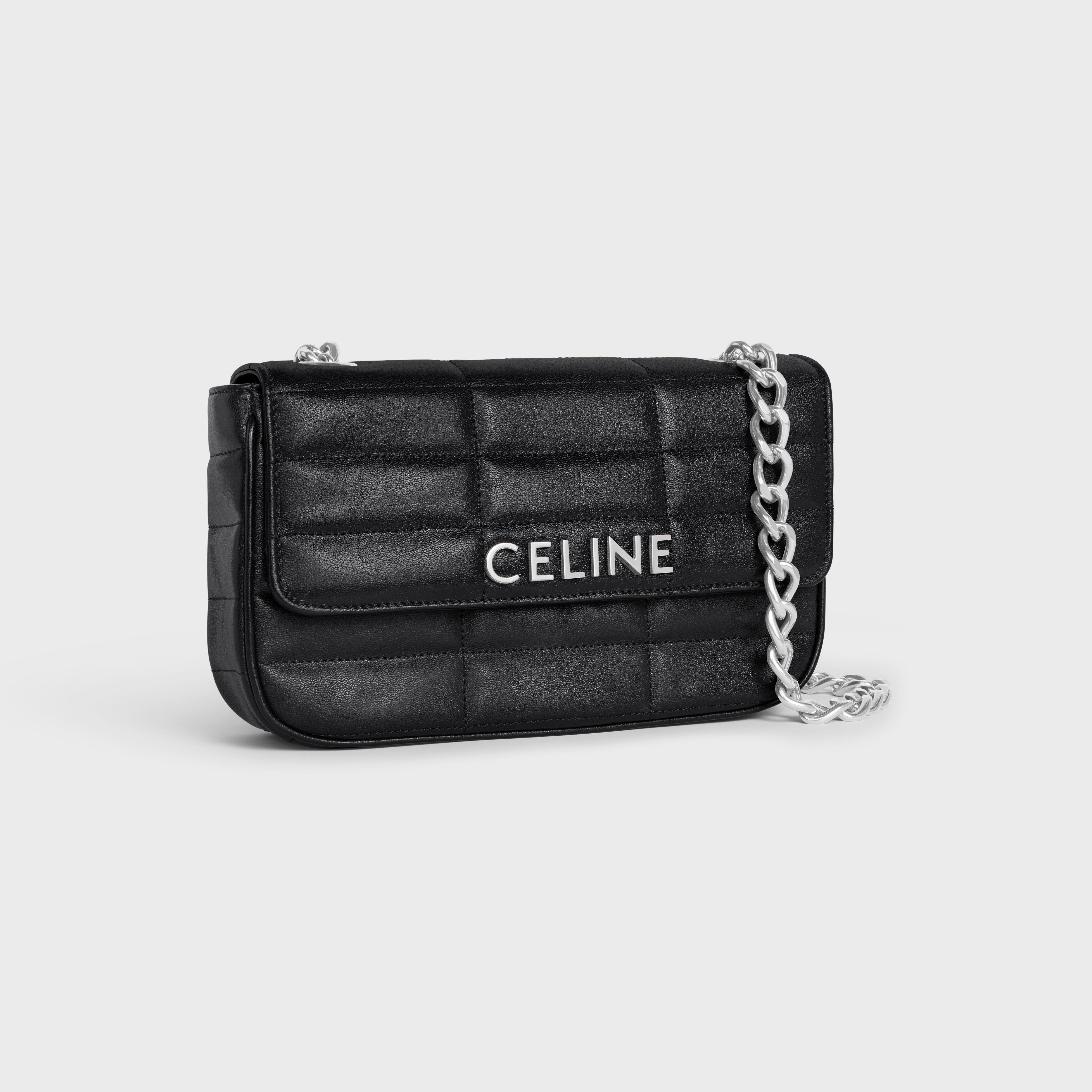 CHAIN SHOULDER BAG MATELASSE MONOCHROME CELINE in Quilted Goatskin - 2