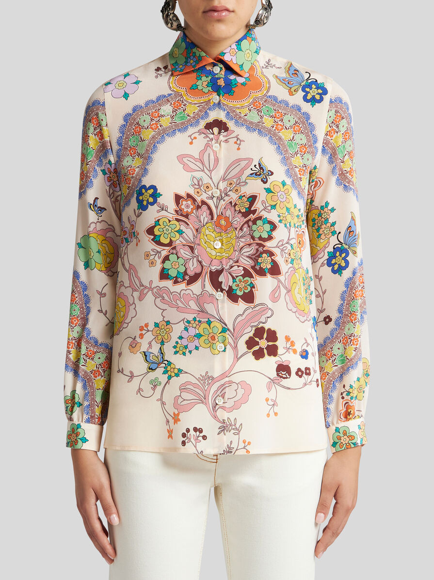 SILK SHIRT WITH FLORAL PRINT - 2