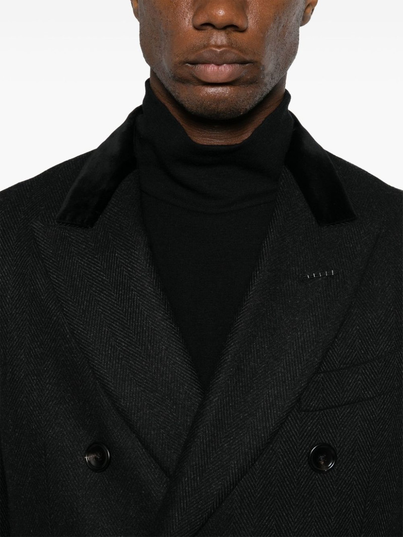 herringbone double-breasted coat 5
