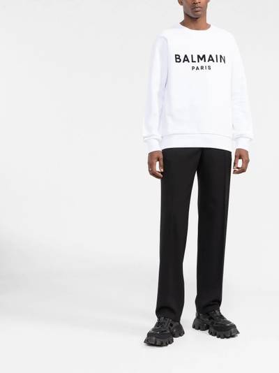 Balmain logo-print raglan-sleeve sweatshirt outlook