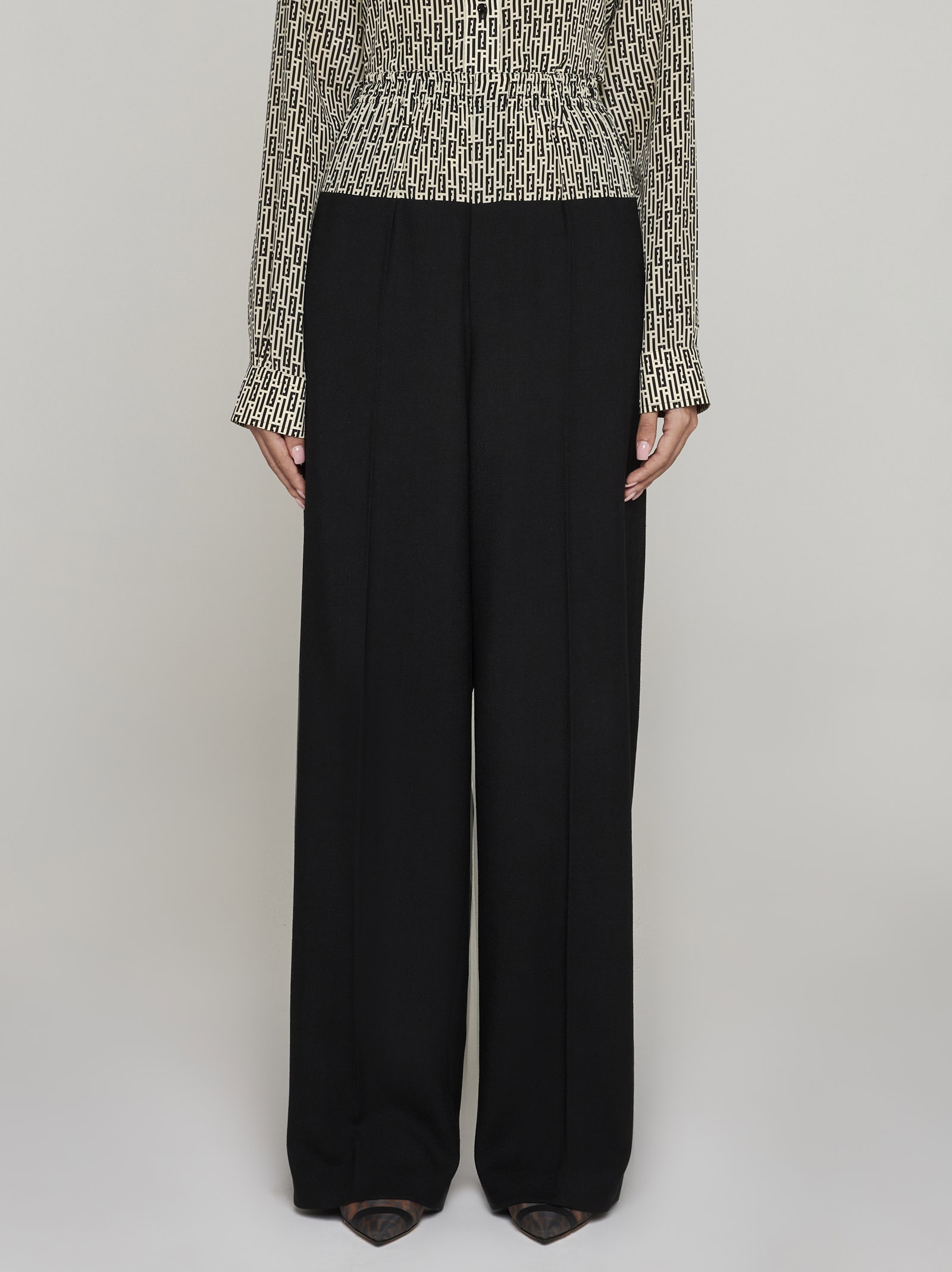 Women's Wool Crepe Trousers by Fendi