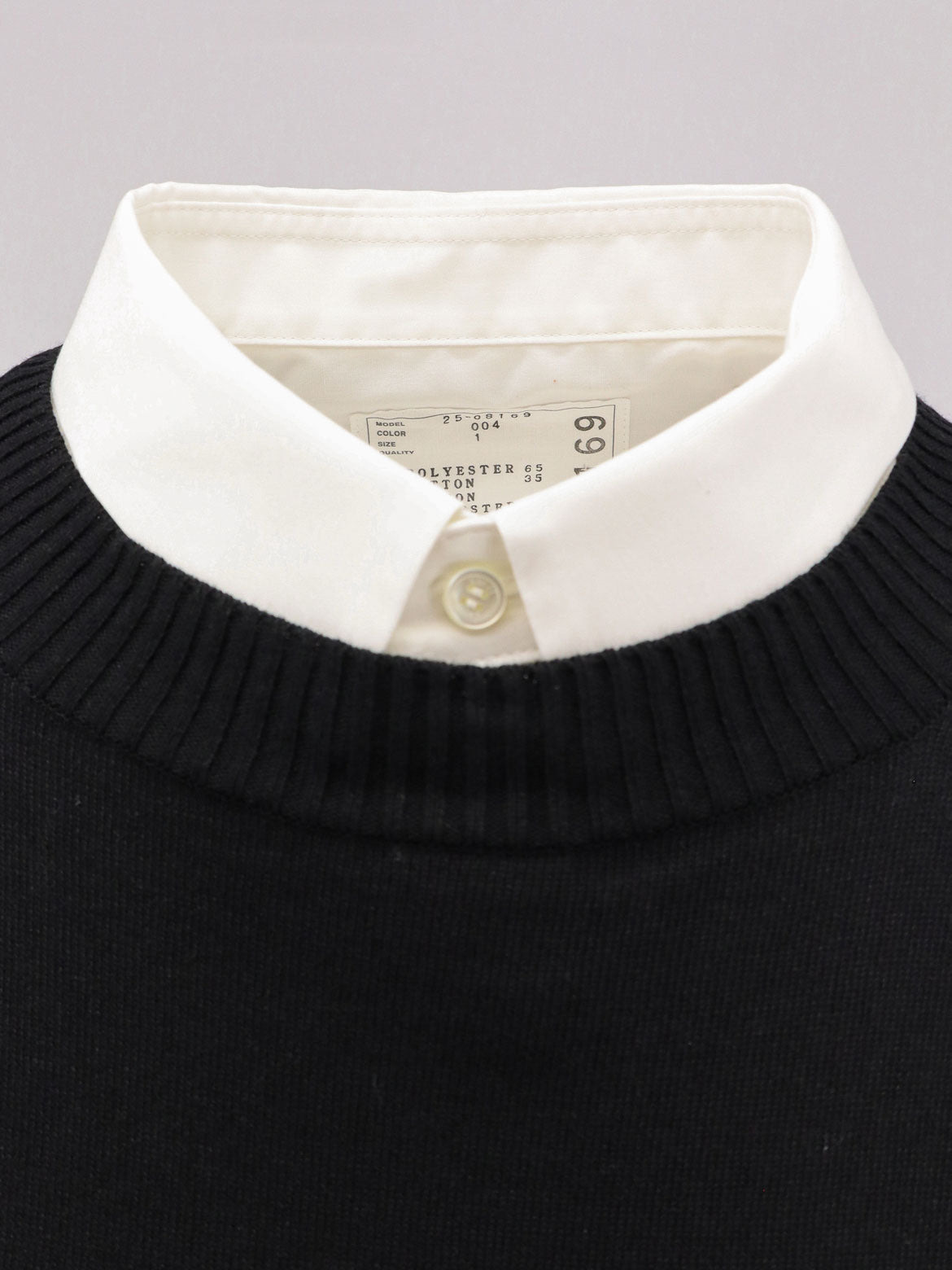 Sacai Cotton Popeline And Knit Short Dress - 3