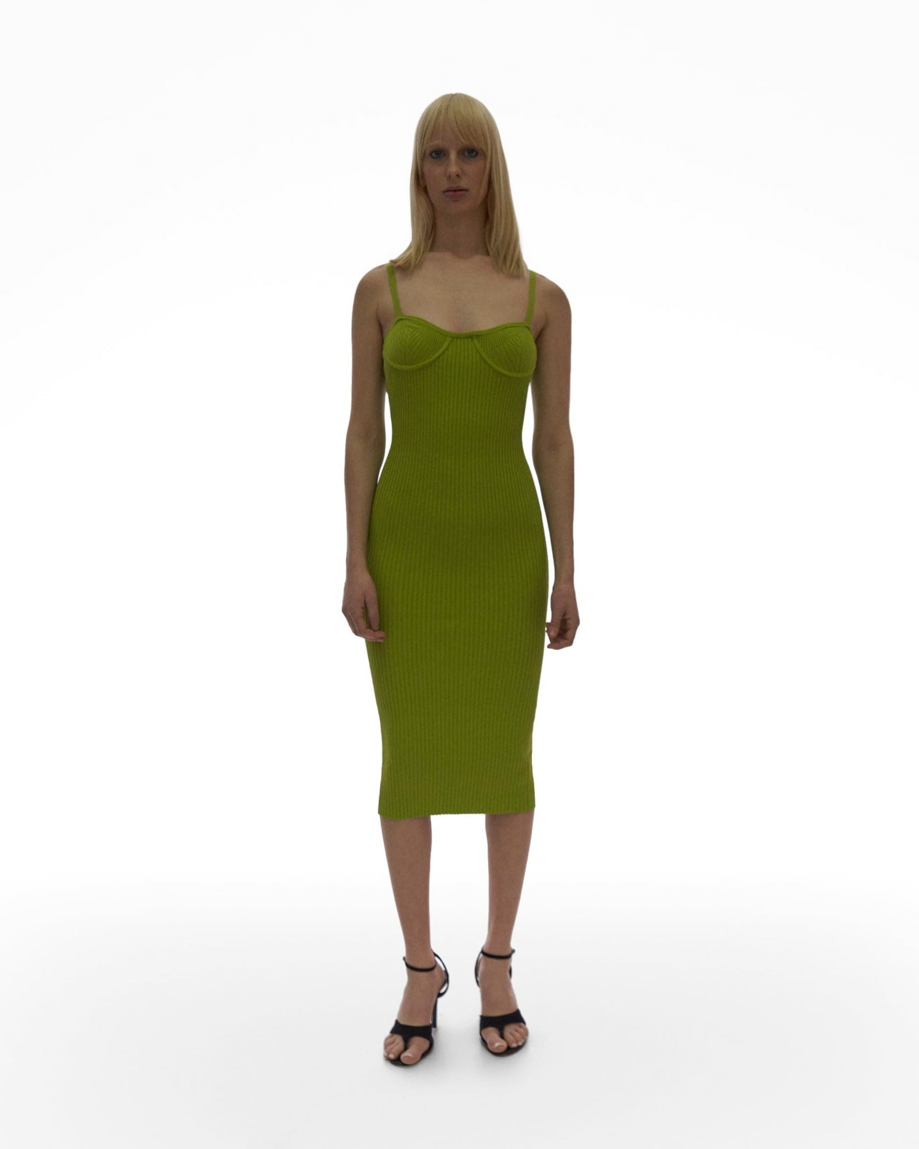 RIB EYELET BRA DRESS - 3