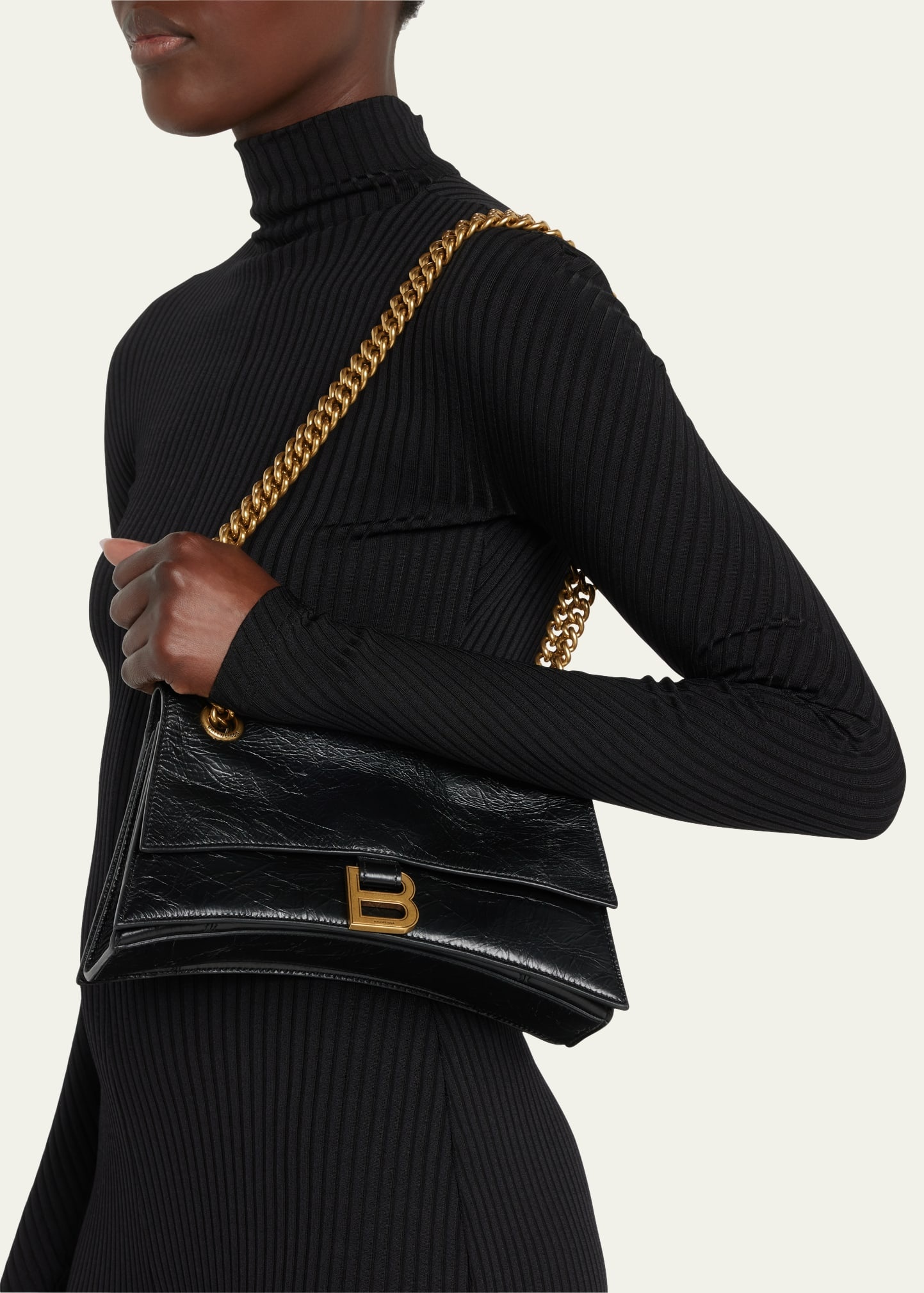 Crush Small Crinkled Leather Shoulder Bag - 2
