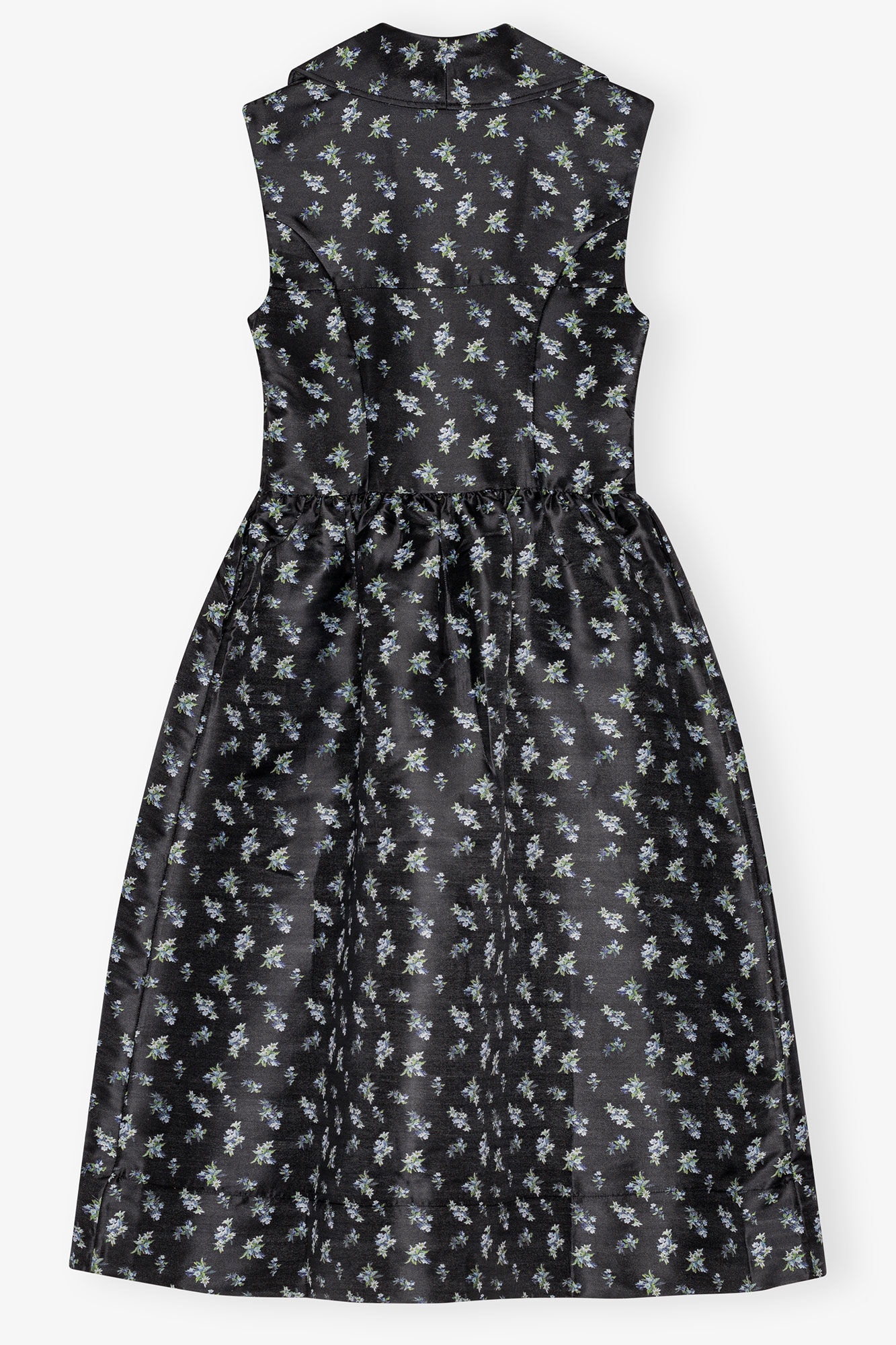 BLACK FLORAL JACQUARD MIDI DRESS - 5