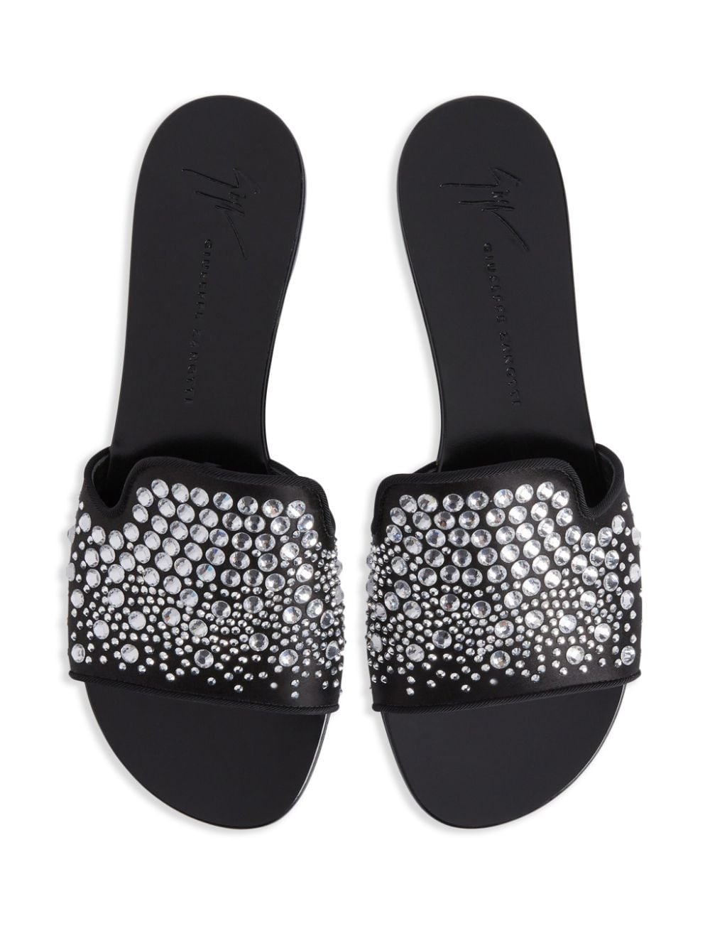 Andromedha rhinestone-embellished satin slides - 4