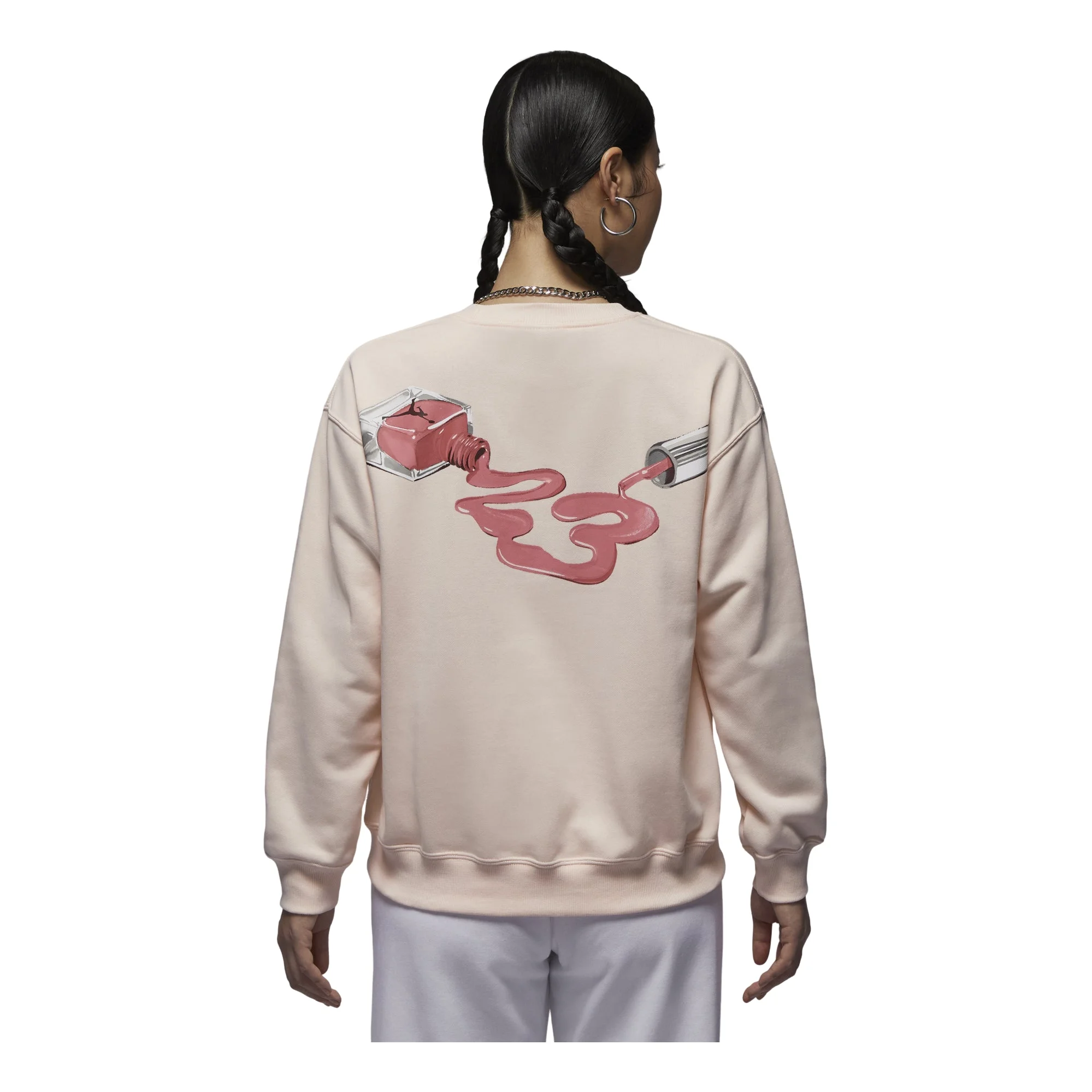 (WMNS) Air Jordan Brooklyn Fleece Crew Neck Sweatshirt Asia Sizing 'Guava Ice' HV9371-838 - 1