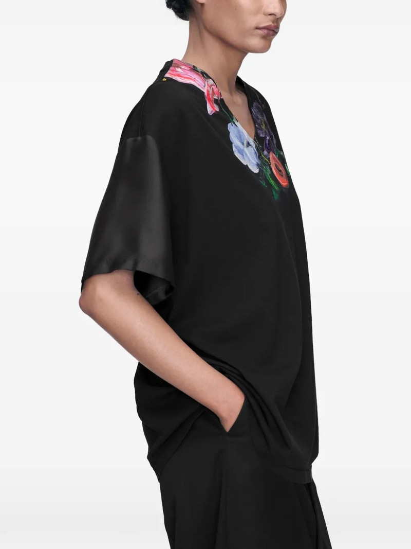 PAINTED FLORAL T-SHIRT - BLACK 4