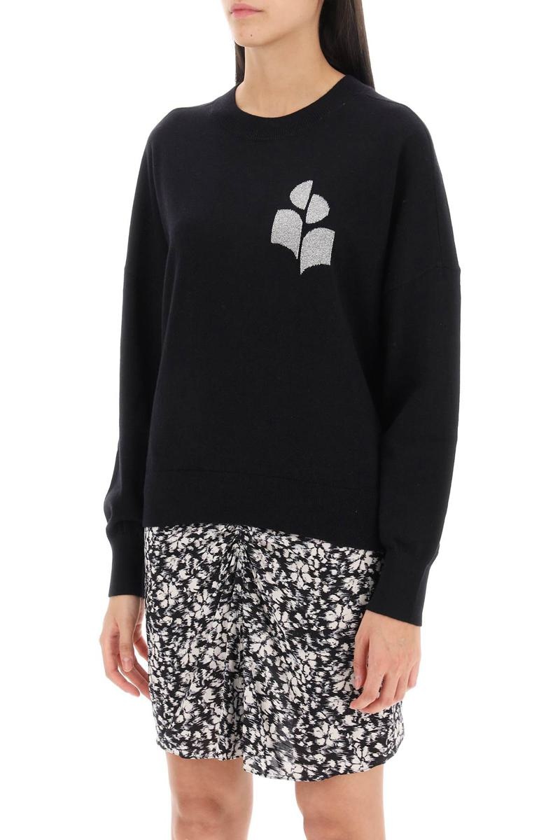 ISABEL MARANT ÉTOILE MARISANS SWEATER WITH LUREX LOGO INTARSIA - 4