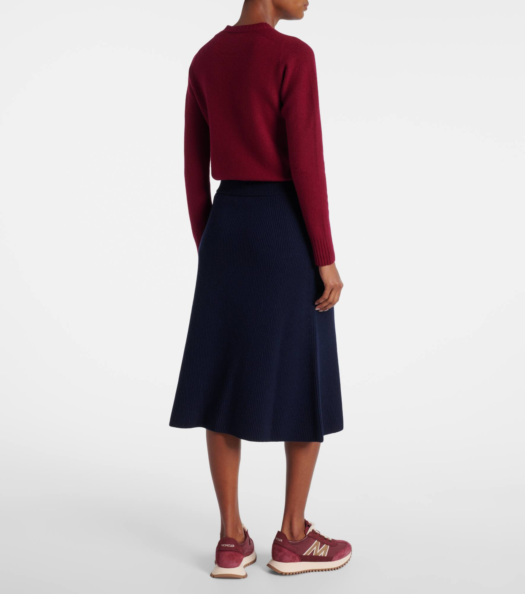 Ribbed-knit wool and cashmere midi skirt - 3