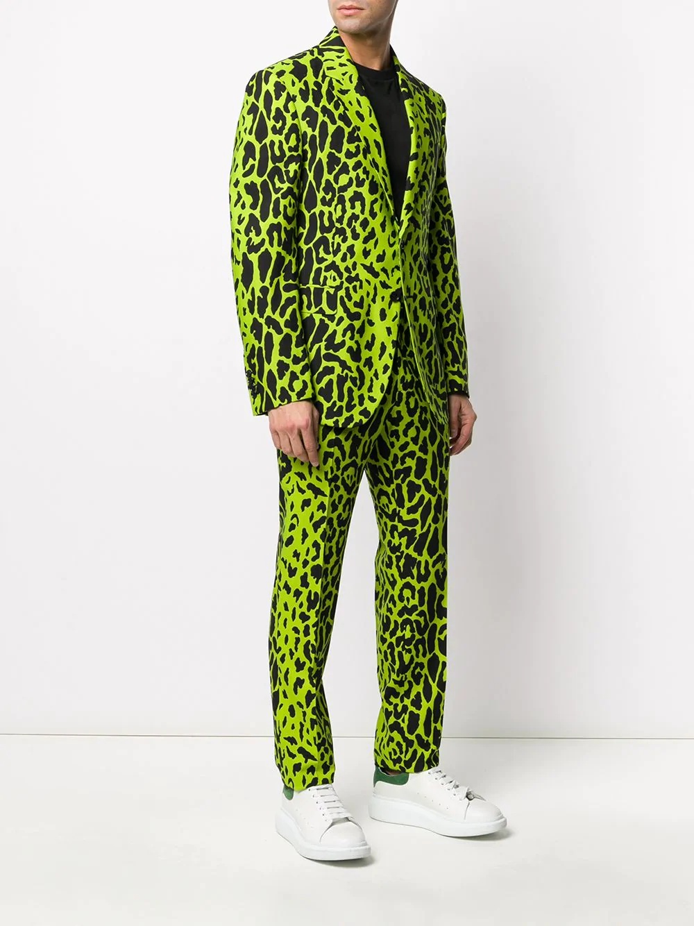 leopard single-breasted suit - 3