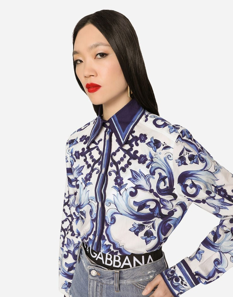 Majolica 인쇄 Poplin 셔츠 4