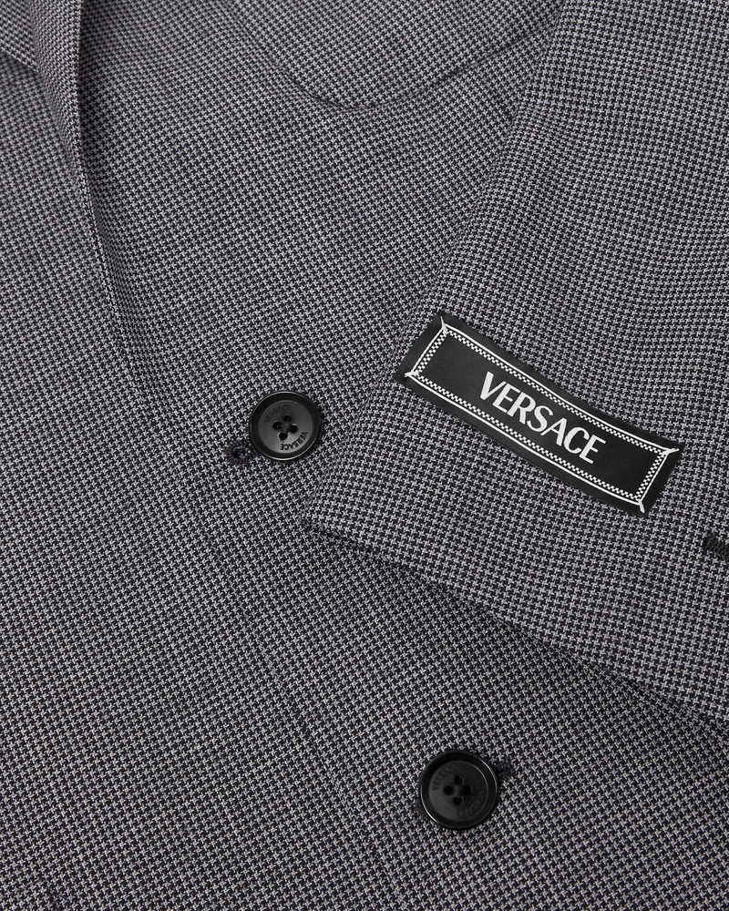 VERSACE Houndstooth Wool Single-Breasted Blazer outlook