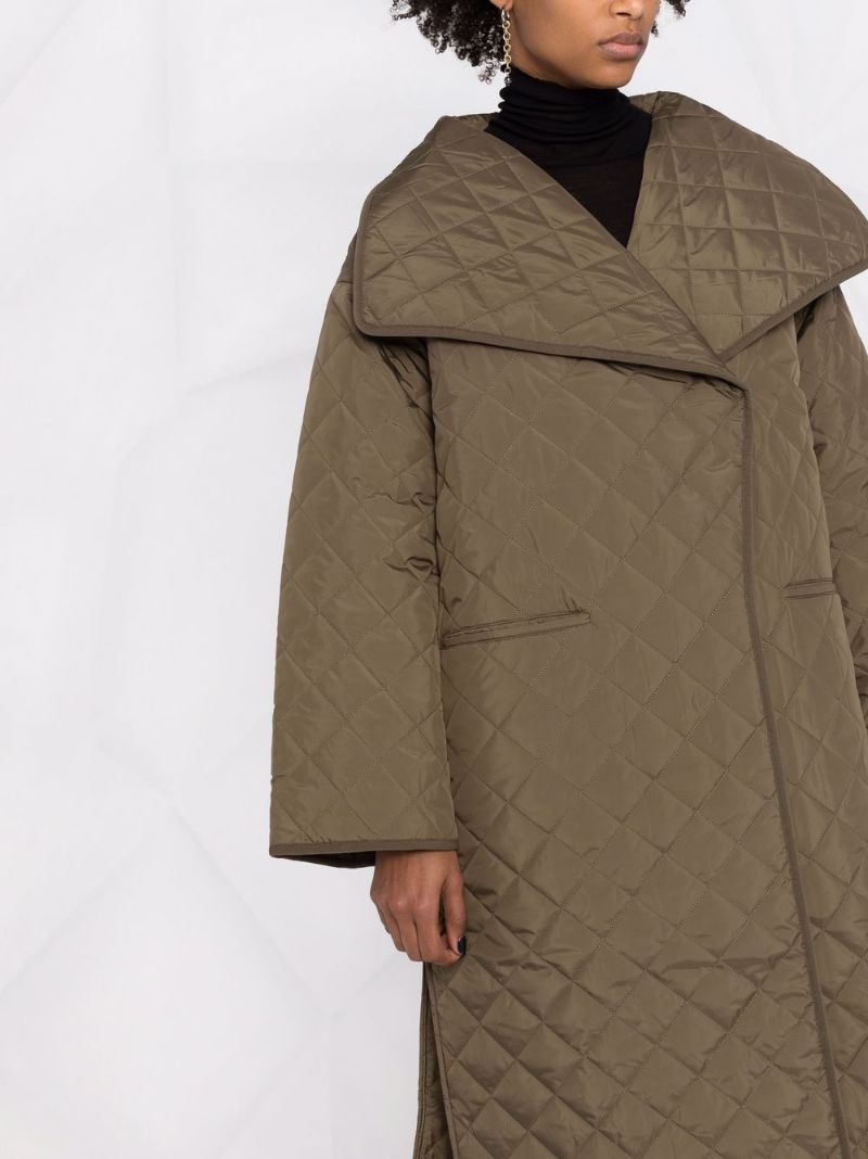 diamond-quilted recycled-polyester coat - 5