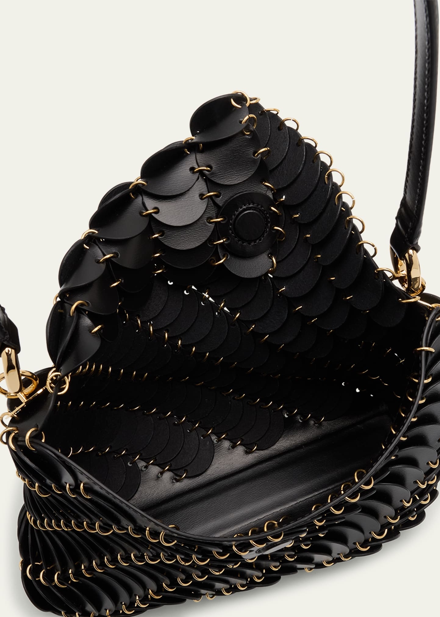 Disc-Link Leather Shoulder Bag - 4