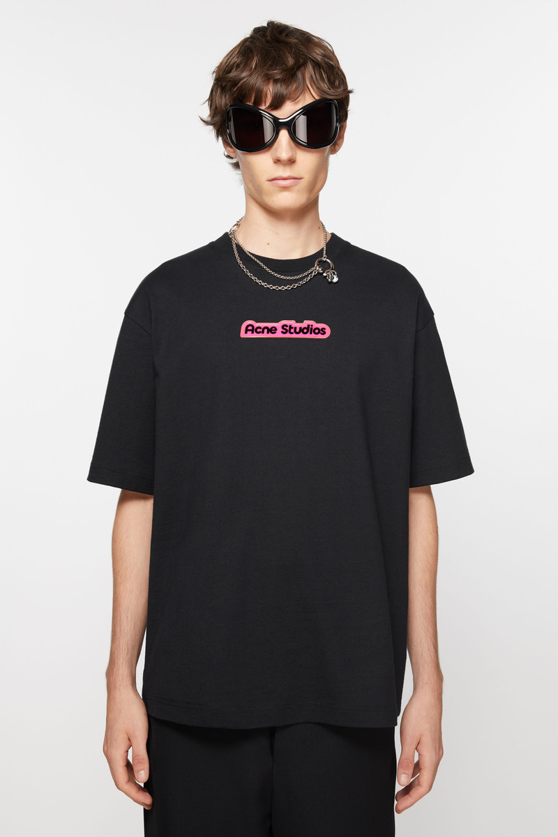 Acne Studios T-shirt patch logo - Black outlook