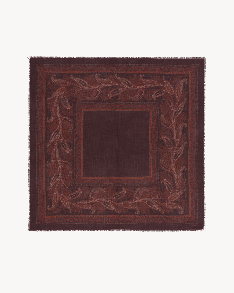 SAINT LAURENT SQUARE SCARF IN PAISLEY CASHMERE TWILL outlook