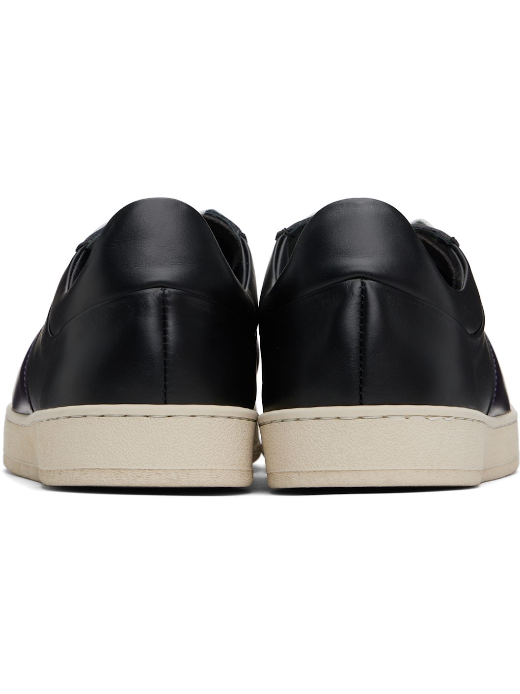 Black & Purple Leather Foley Sneakers - 2