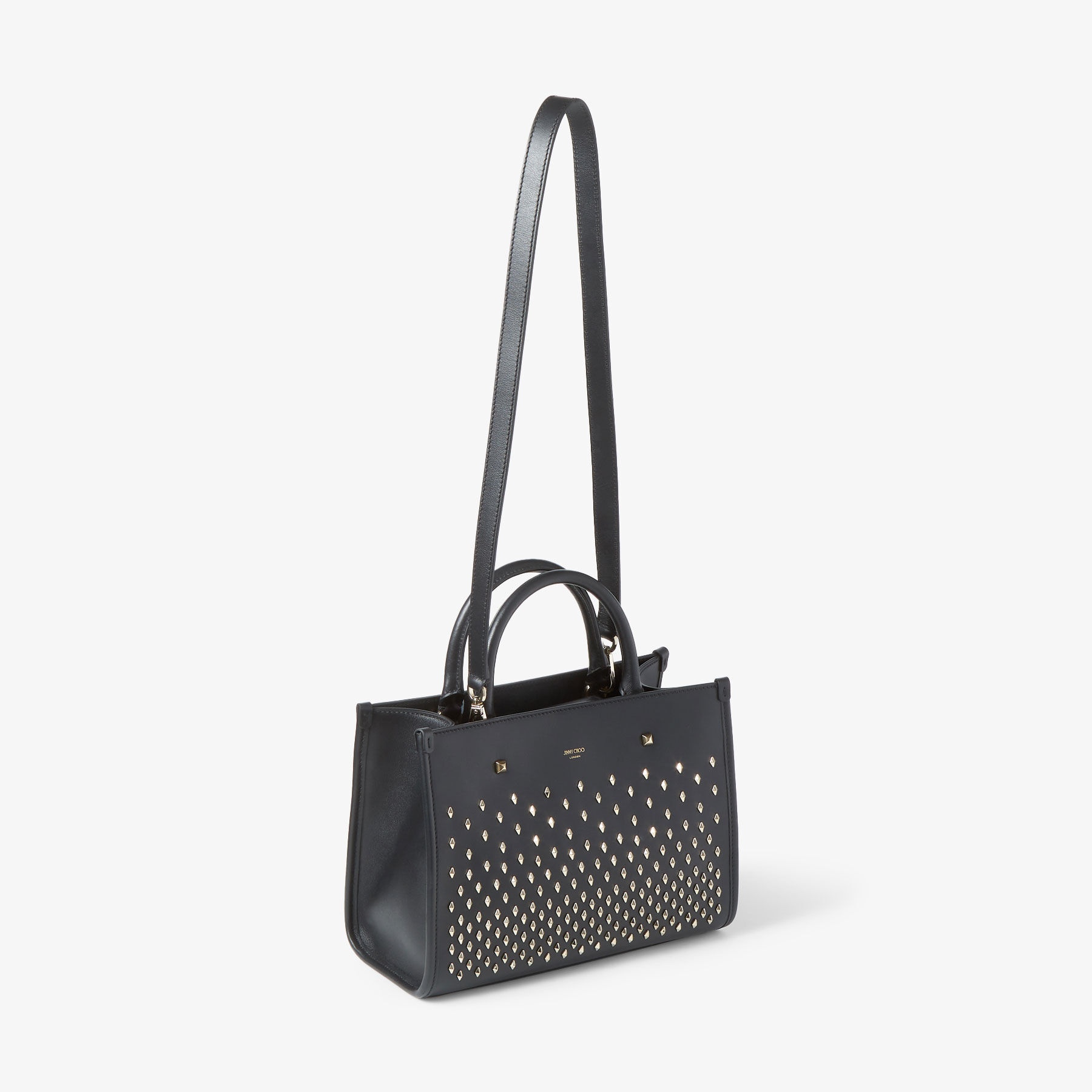 Varenne S Tote
Black Leather Tote Bag with Studs - 6