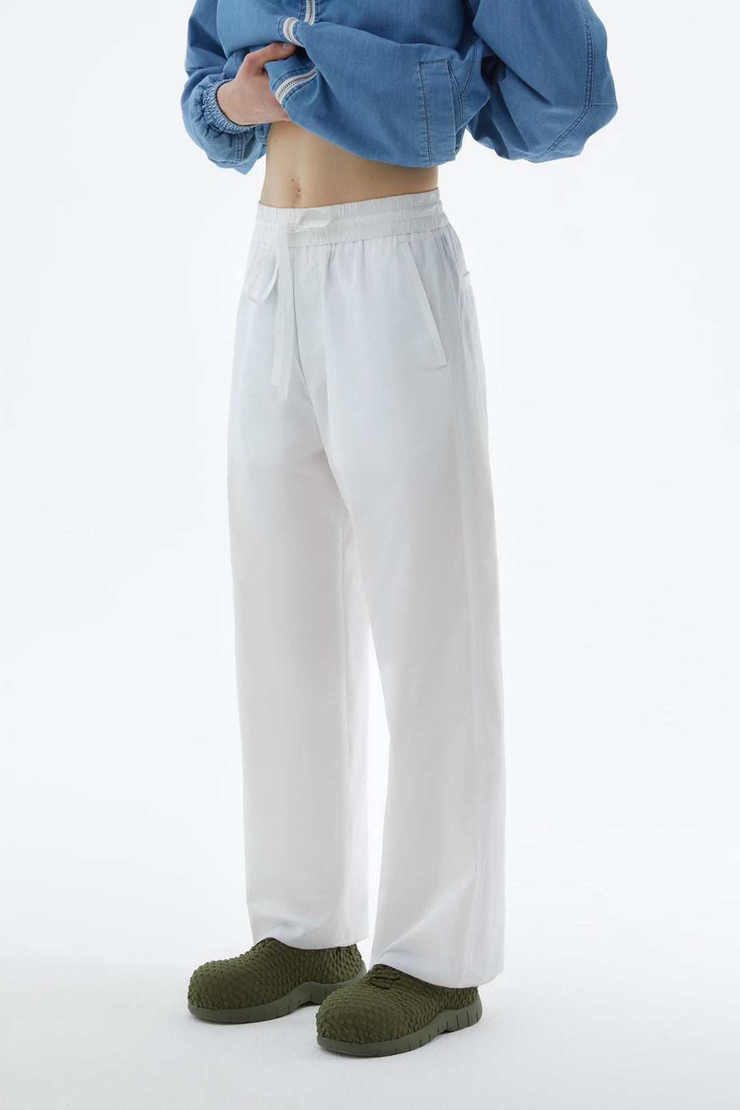 WHITE ELASTIC PANTS - 2