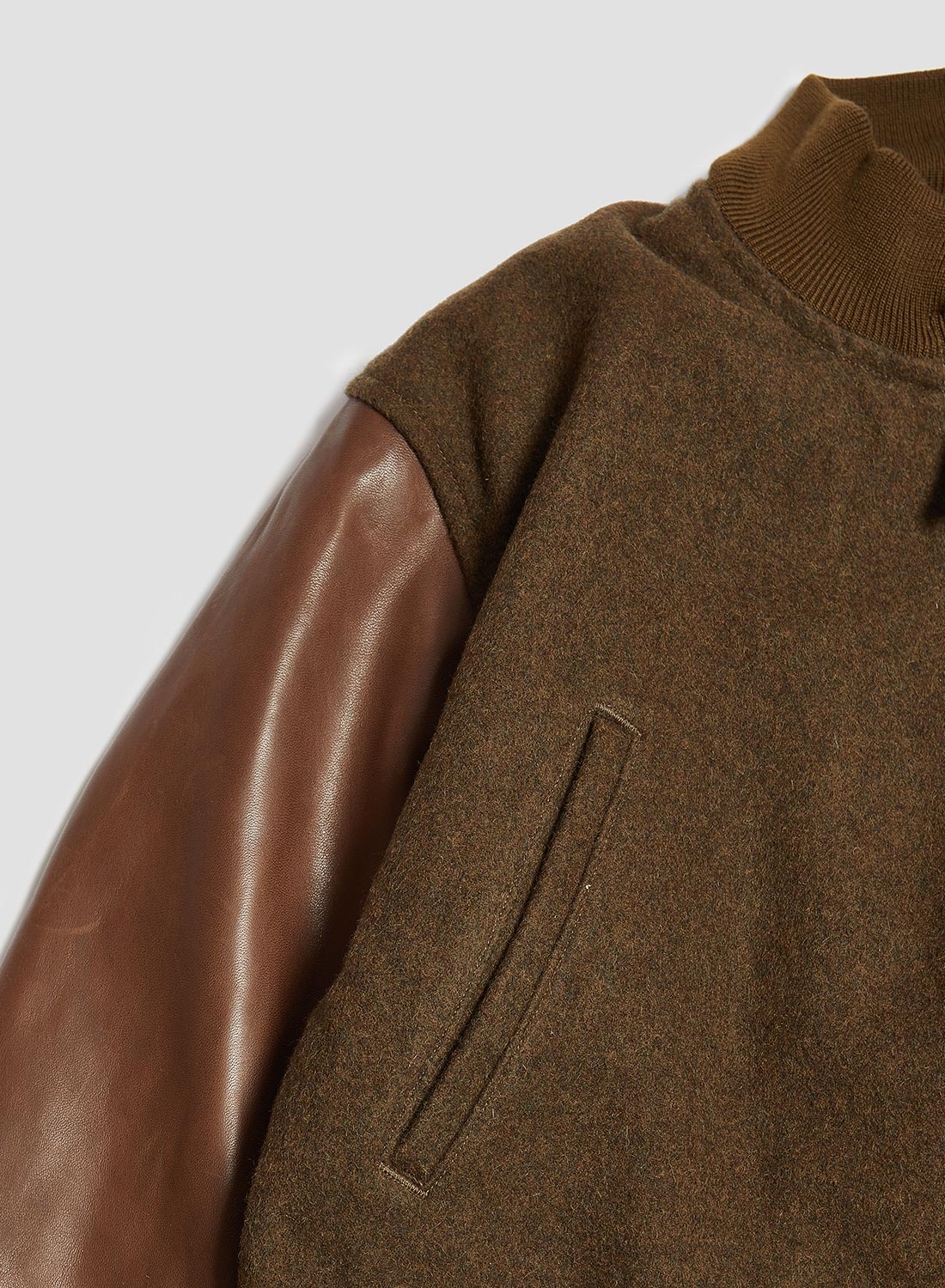 40's Tankers Jacket Army Melton Wool in Green - 4