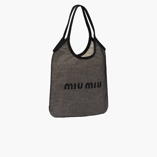 Raffia and linen tote bag - 6