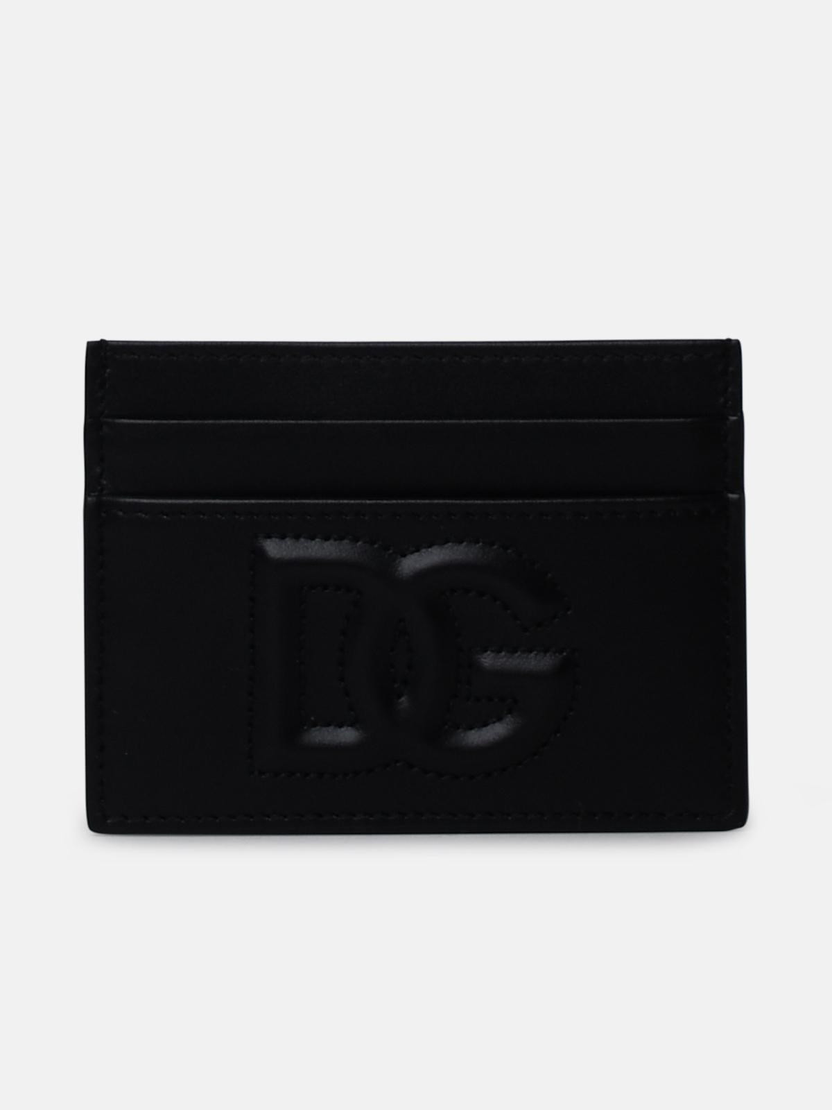 BLACK LEATHER CARD HOLDER - 1