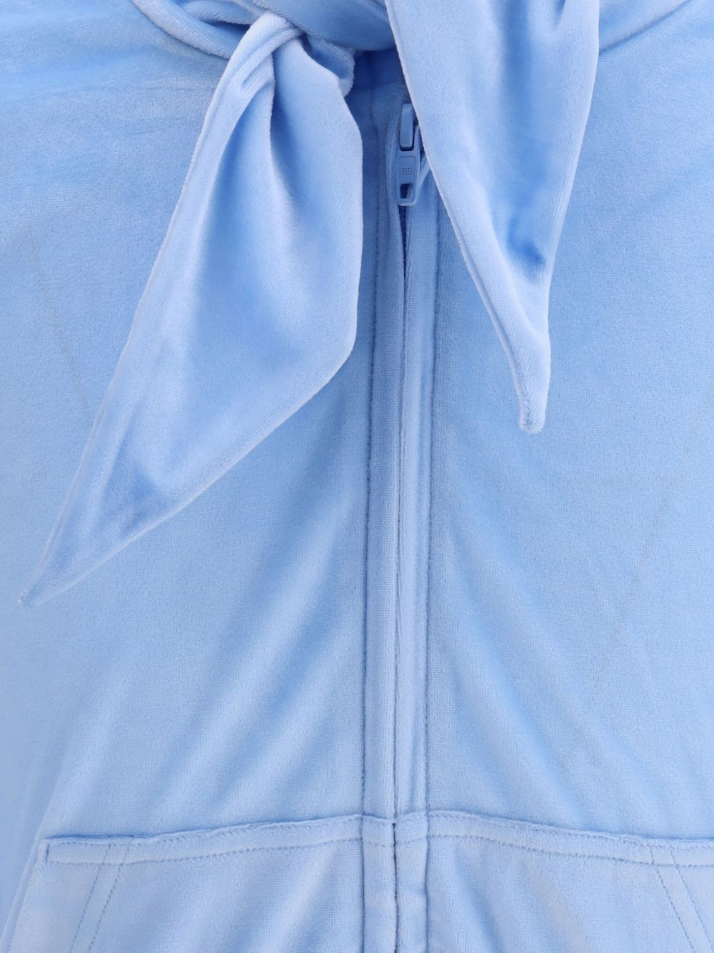 tie-detail zip-up top - 5