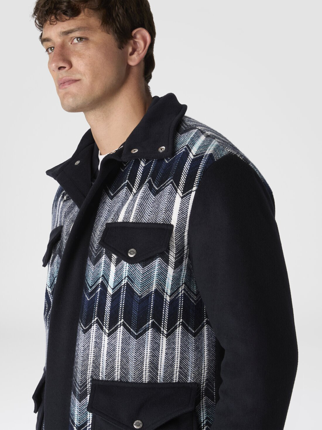 Field Jacket with Zigzag Pattern - 4