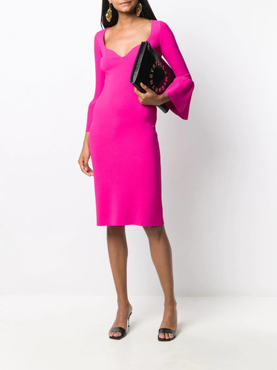 Stella McCartney Compact sweetheart neck midi dress outlook