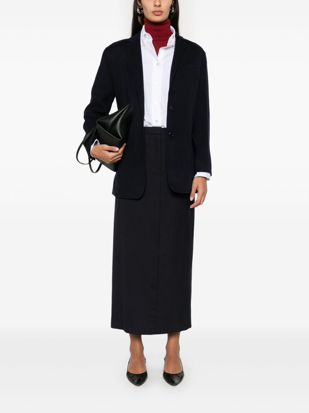 concealed-fastening midi skirt - 2