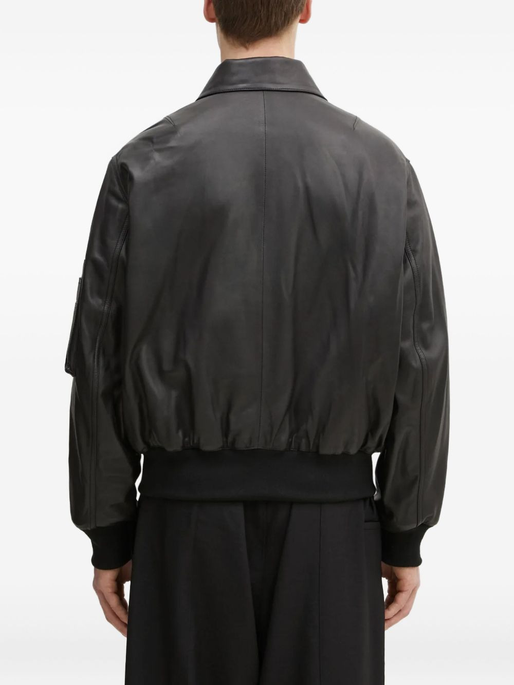 zip-fastening leather jacket - 3