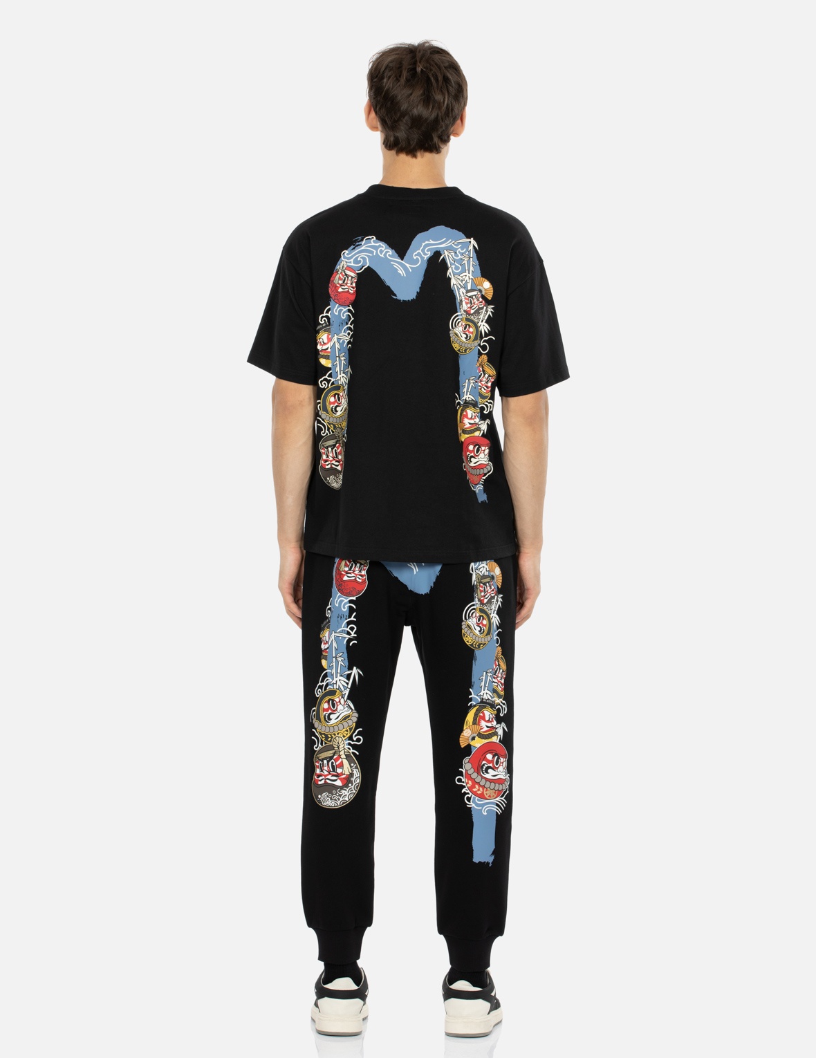 KUMADORI DARUMA DAICOCK PRINT REGULAR FIT SWEATPANTS - 5