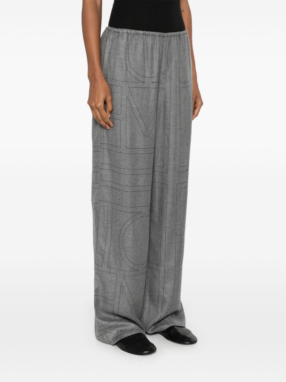 monogram flannel trousers - 3