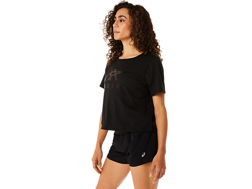 WOMEN'S ASICS STRIPES SHORT SLEEVE BOXY TEE - 3