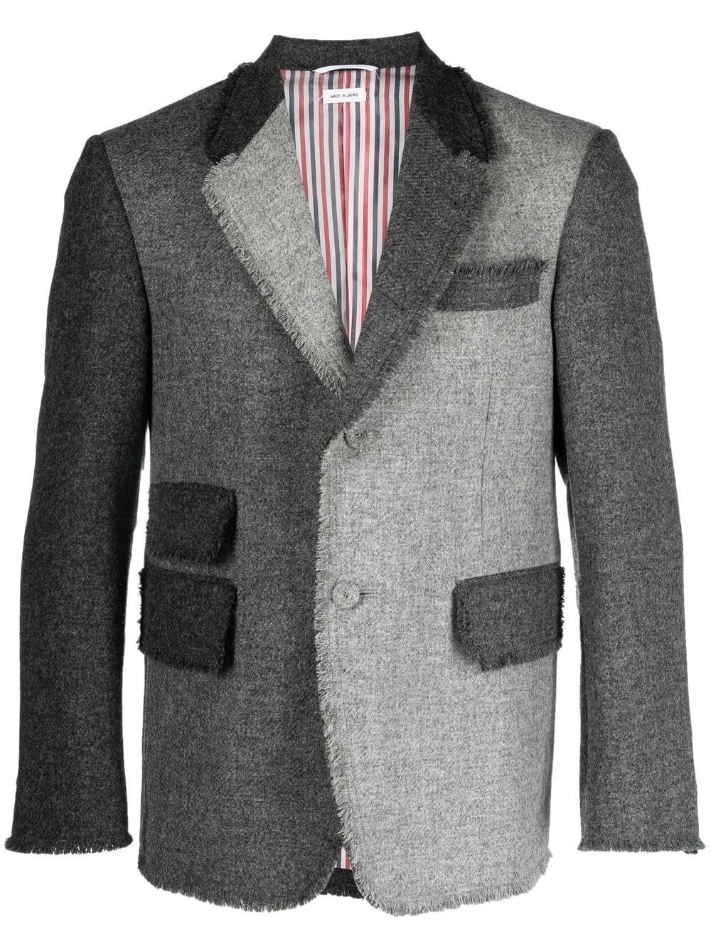 panelled single-breasted suit jacket - 1