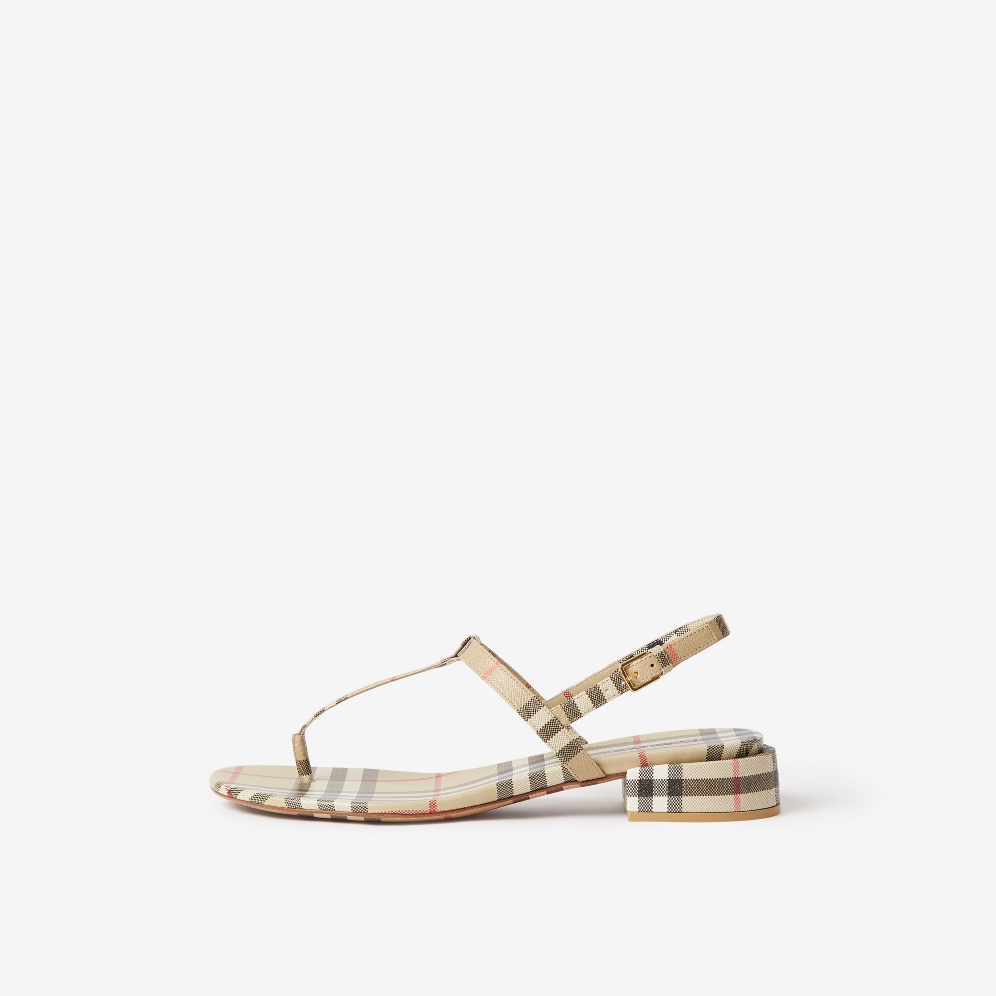 Vintage Check and Lambskin Sandals - 5