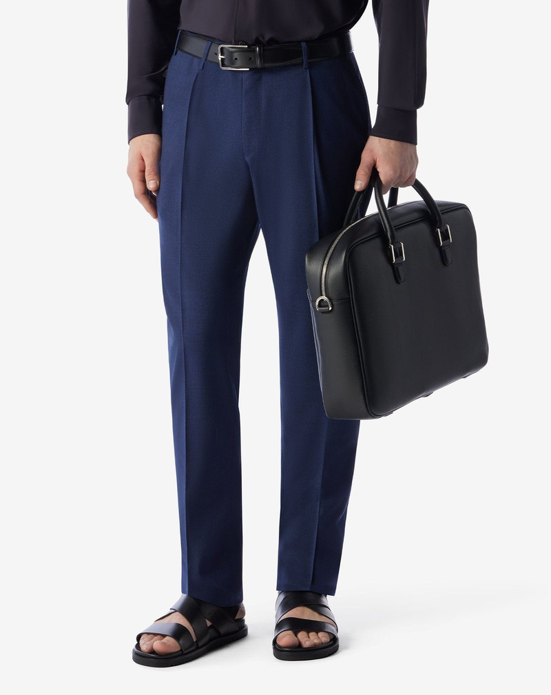 CORNELIANI Navy blue wool single-dart trousers outlook