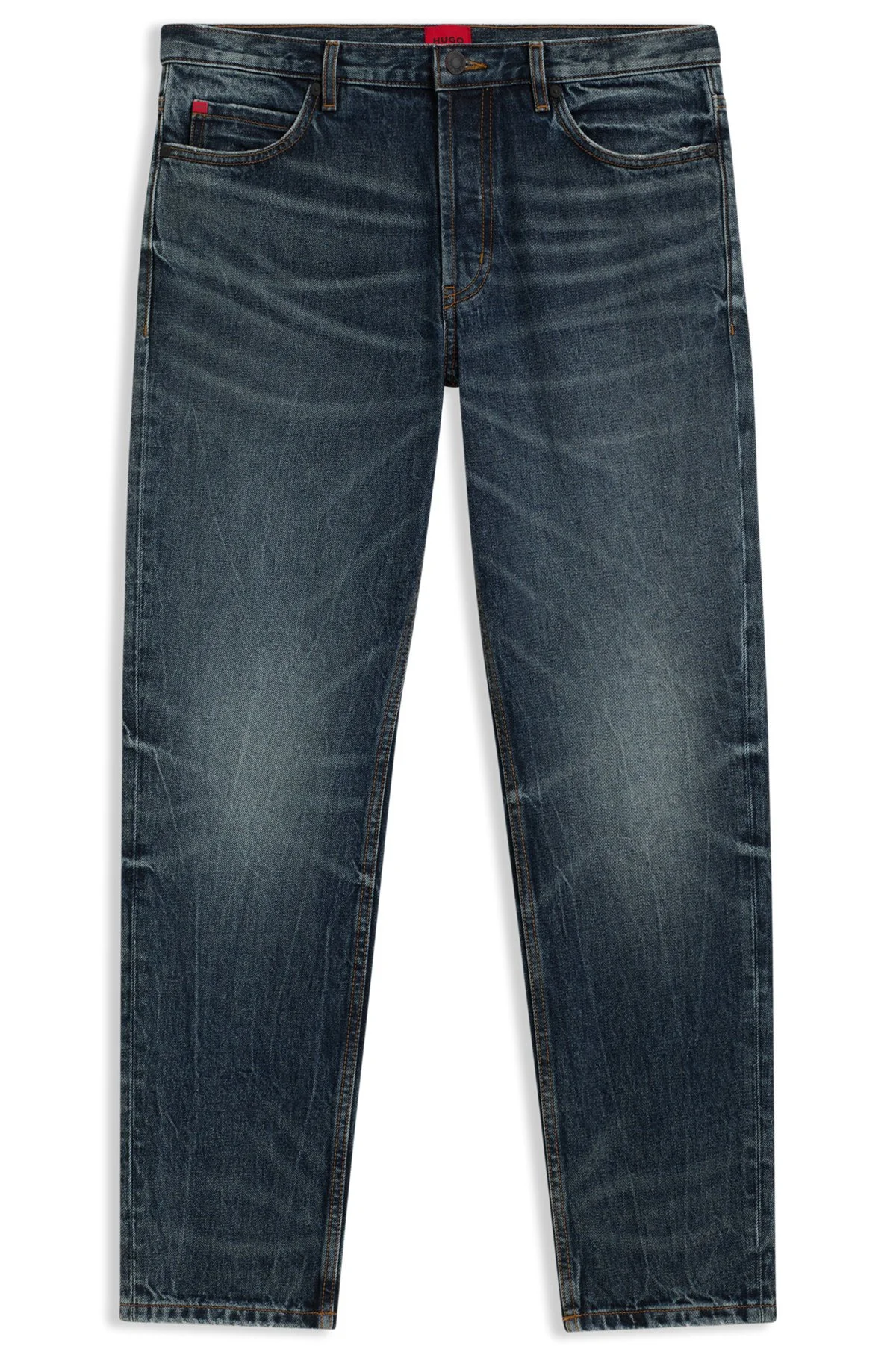 TAPERED-FIT JEANS IN BLUE STONEWASHED DENIM - 1