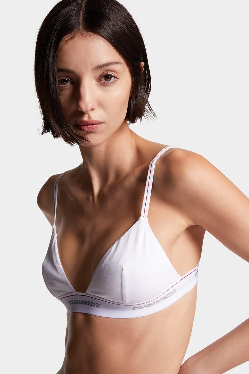 DSQUARED2 LOGO COTTON TRIANGLE BRA - 3
