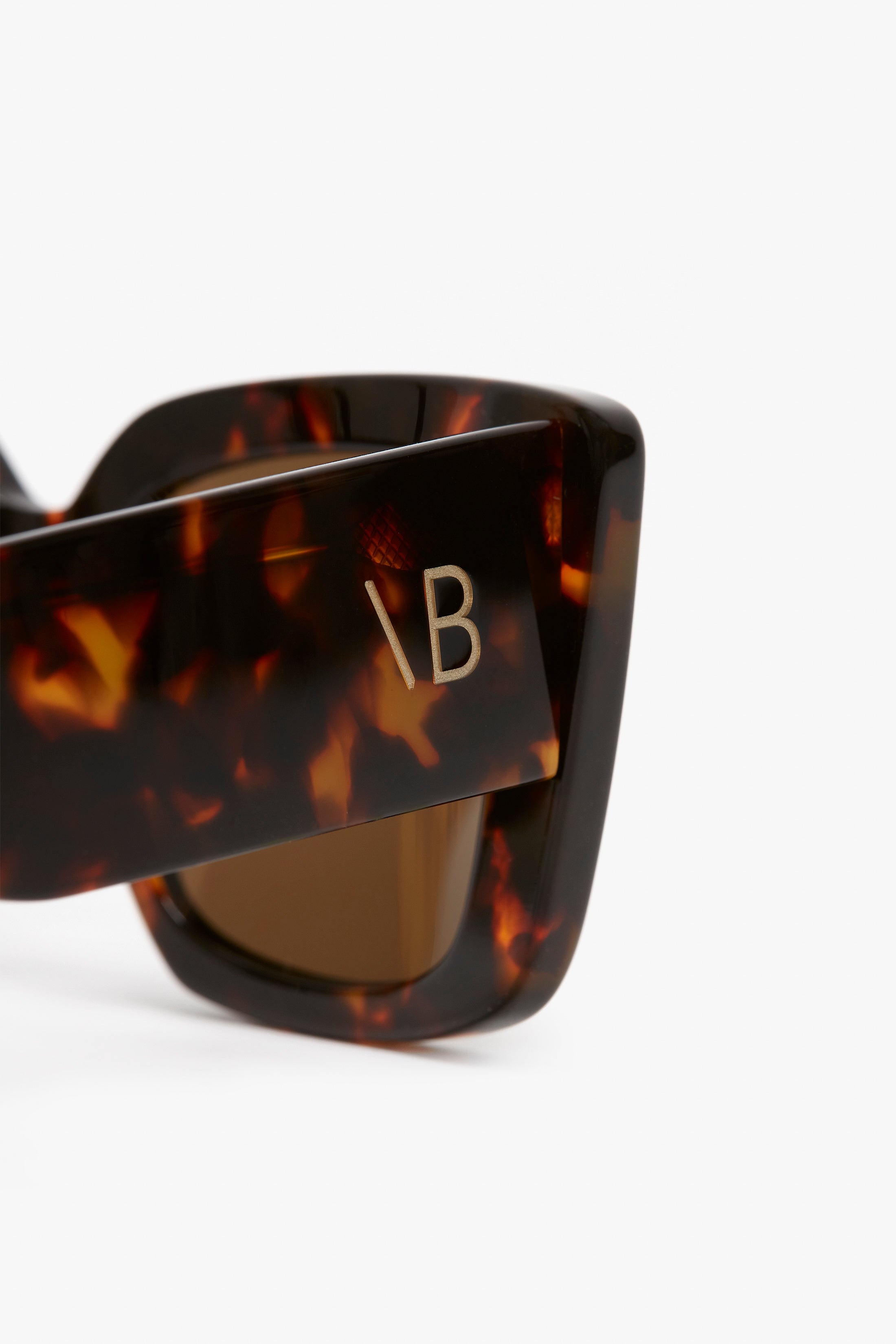 VB Monogram Detail Sunglasses in Dark Havana - 4