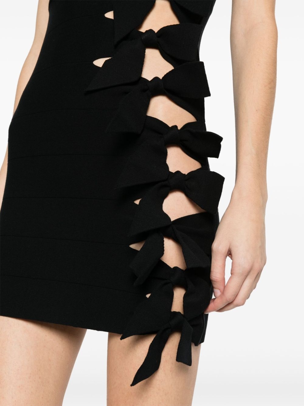 bow-embellished cut-out minidress - 5