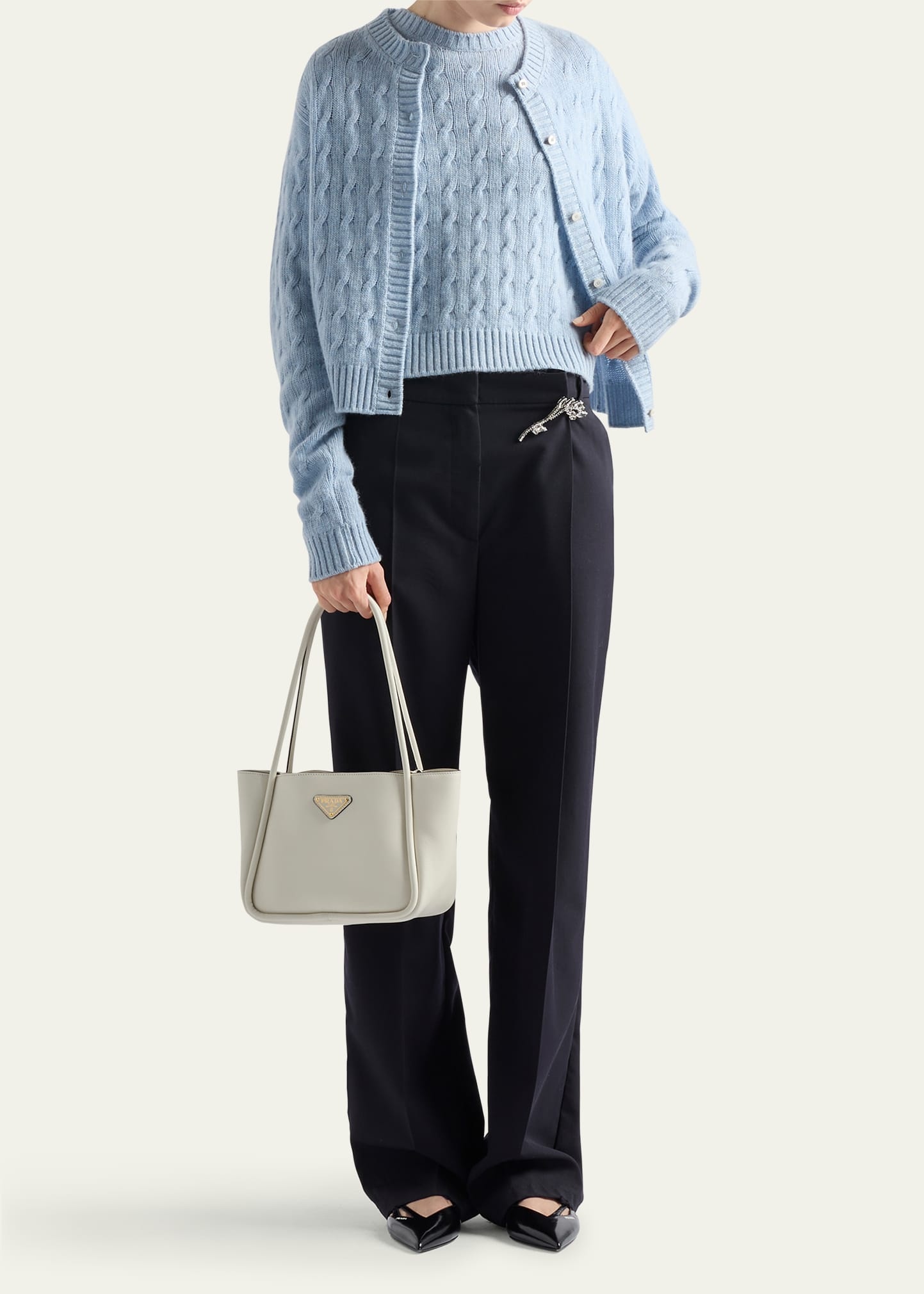 Boxy Cable Cashmere Sweater - 2