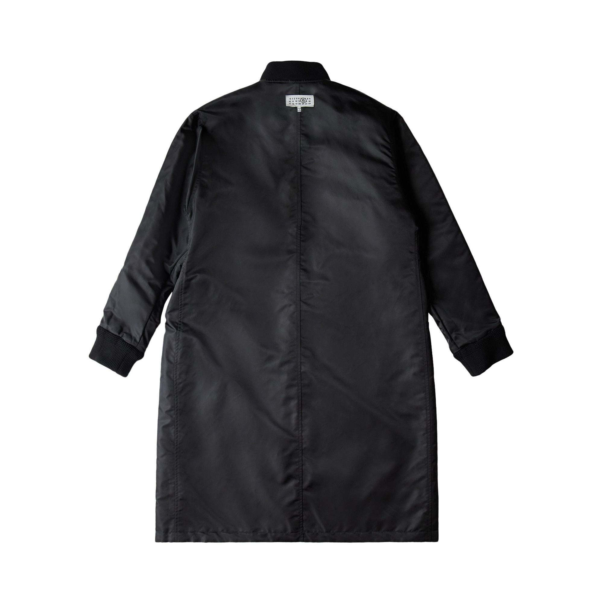 MM6 Maison Margiela Long Nylon Bomber Coat 'Black' - 2