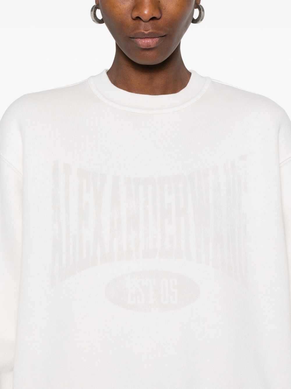 distressed-logo sweatshirt - 5